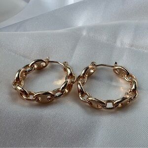 ZARA Gold Chain Link Hoop Earrings